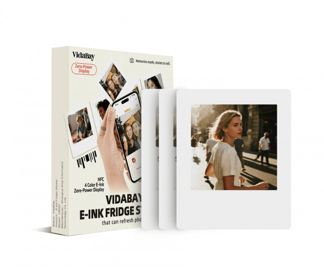 Розумний магніт на холодильник з екраном на електронних чорнилах (E-Ink) VidaBay Snap NFC E-Paper